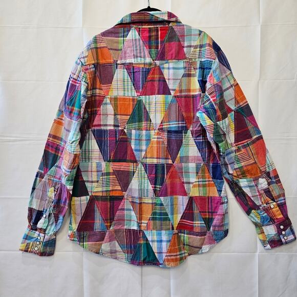 Polo Ralph Lauren Multi Cloth Pearl Snap Long Sleeve Shirt Size Medium - Picture 2 of 8